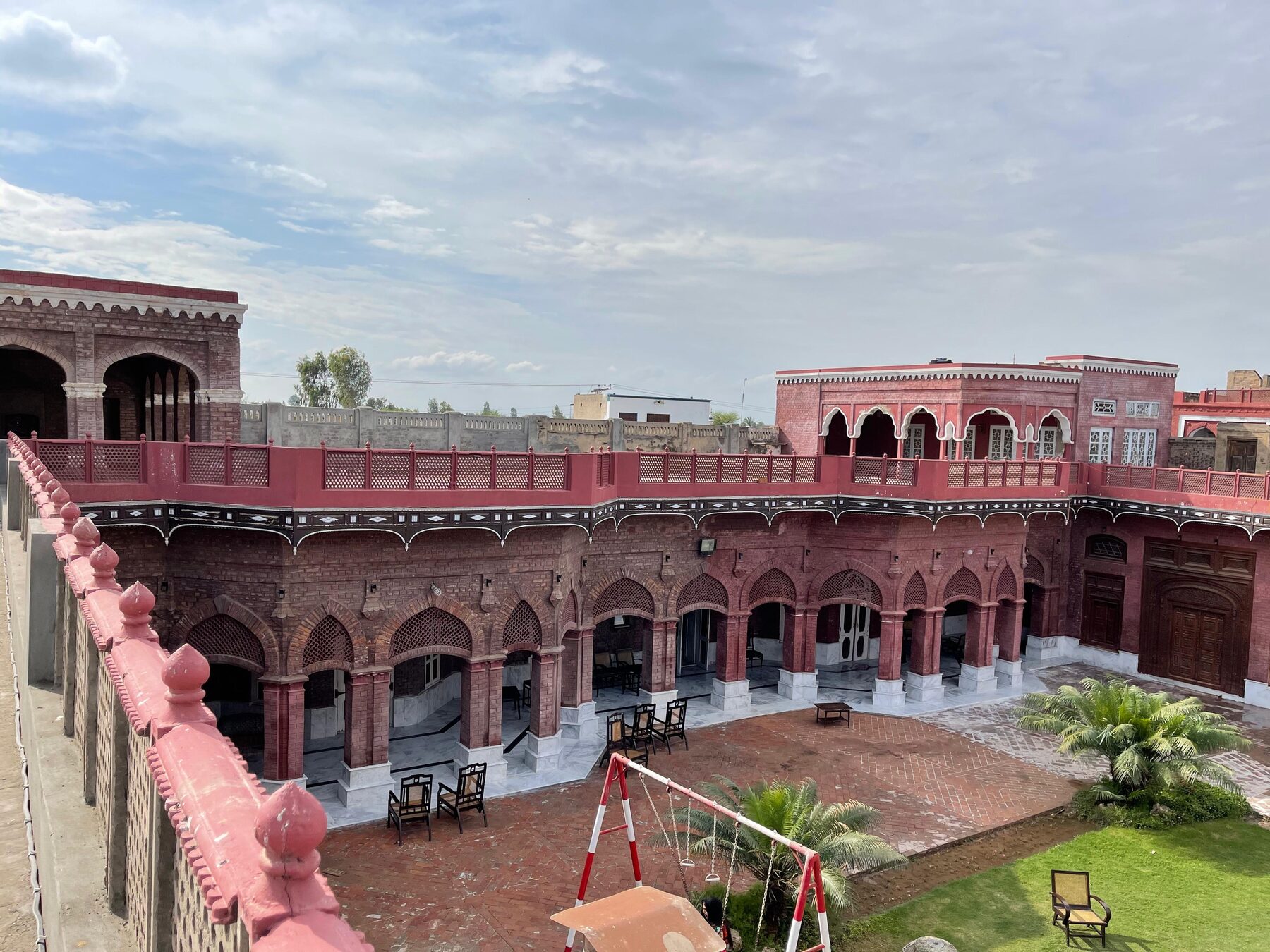 Rooftop view of the second courtyard with garden